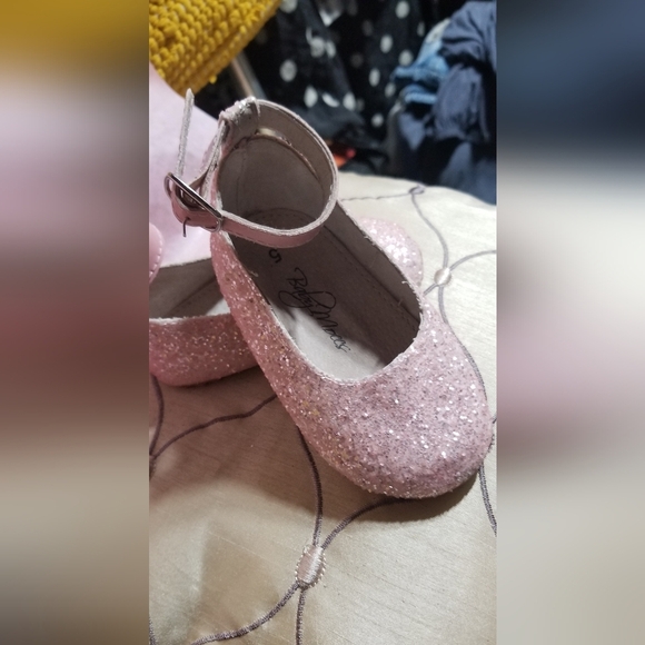 Baby Moccs pink sparkly ballet flat shoes - Picture 2 of 4